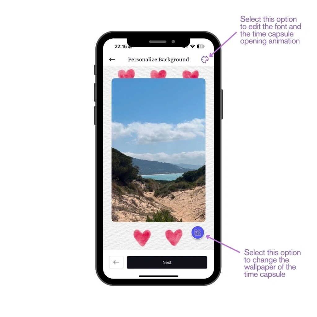 Customise Your Time Capsule Background and Appearance