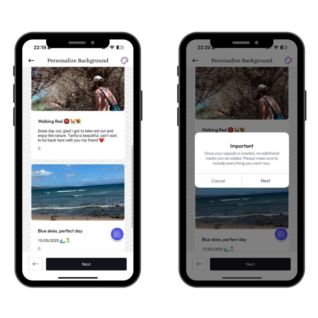 Add Photos, Notes, and Lock Your Capsule